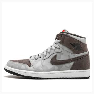 Nike Retro High Premium 'Grey Camo' Basketsko Air Jordan 1 Herre Grå Brune | JD-750EL