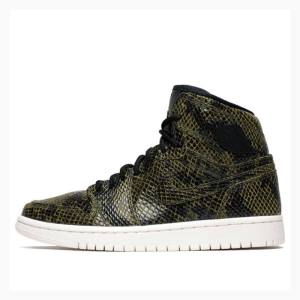 Nike Retro High Premium 'Snakeskin' Basketsko Air Jordan 1 Dame Olivengrønne | JD-365SR