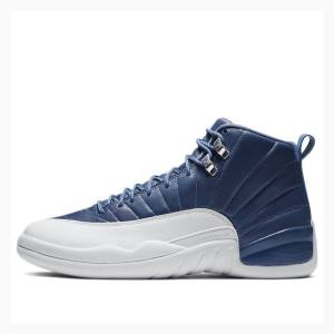 Nike Retro Indigo Basketsko Air Jordan 12 Herre Hvite Blå | JD-462PW