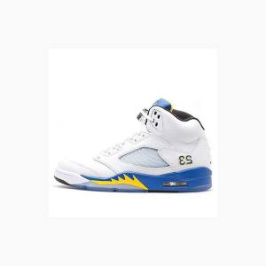 Nike Retro Laney Basketsko Air Jordan 5 Herre Hvite Blå | JD-294HL