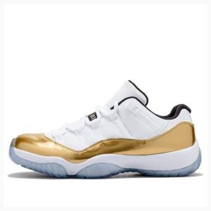 Nike Retro Low Closing Ceremony Joggesko Air Jordan 11 Herre Hvite Gull | JD-961ZE