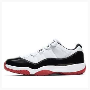 Nike Retro Low Concord Bred Joggesko Air Jordan 11 Herre Hvite Svarte Rød | JD-758NL