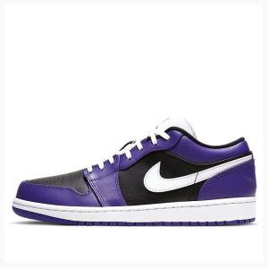 Nike Retro Low Court Joggesko Air Jordan 1 Herre Lilla Svarte | JD-725OX