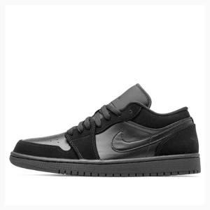 Nike Retro Low Joggesko Air Jordan 1 Herre Svarte Sølv | JD-417GZ