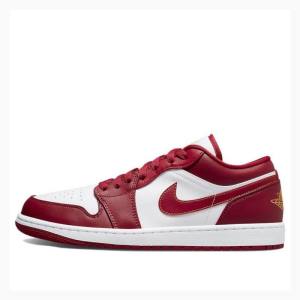 Nike Retro Low Joggesko Air Jordan 1 Herre Hvite Rød | JD-459UD