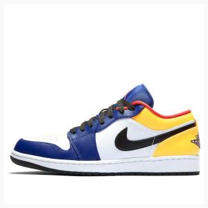 Nike Retro Low Joggesko Air Jordan 1 Herre Blå Gul | JD-780WR