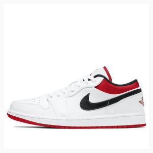 Nike Retro Low Joggesko Air Jordan 1 Herre Hvite Rød | JD-825GM