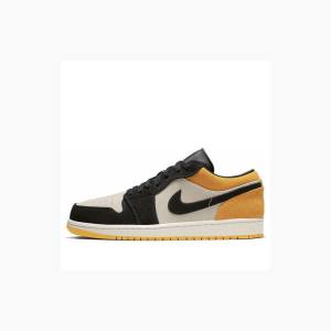 Nike Retro Low Sail Joggesko Air Jordan 1 Herre Gul Svarte | JD-154HO