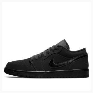 Nike Retro Low Triple Joggesko Air Jordan 1 Herre Svarte | JD-710QA