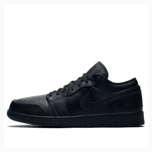 Nike Retro Low Triple Joggesko Air Jordan 1 Herre Svarte | JD-759QT