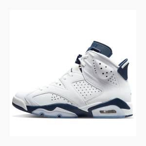 Nike Retro Midnight Basketsko Air Jordan 6 Herre Hvite Marineblå | JD-562QT