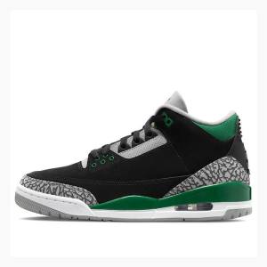 Nike Retro Pine Basketsko Air Jordan 3 Herre Svarte Grønn | JD-537DF