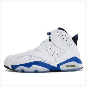 Nike Retro Sports Basketsko Air Jordan 6 Herre Hvite Blå | JD-810KB