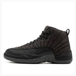 Nike Retro Wool Basketsko Air Jordan 12 Herre Svarte | JD-982TI