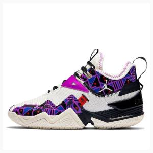 Nike Westbrook One Take Quai 54 Basketsko Air Jordan Dame Hvite Svarte Lilla | JD-412PT