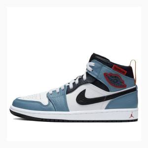 Nike X Facetasm Mid Fearless Basketsko Air Jordan 1 Herre Blå Svarte | JD-573UJ