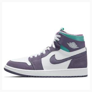 Nike Zoom Komfort Tropical Twist Basketsko Air Jordan 1 Herre Hvite Lilla | JD-318MF