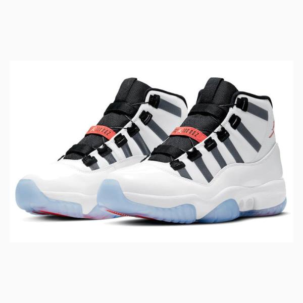 Nike Adapt 25th Anniversary Basketsko Air Jordan 11 Herre Hvite Svarte Rød | JD-764HV