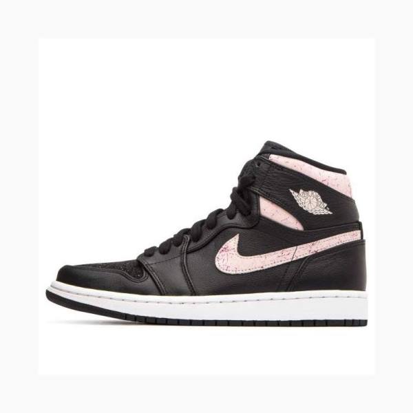 Nike High PREM Silt Basketsko Air Jordan 1 Dame Svarte Rosa | JD-036LF