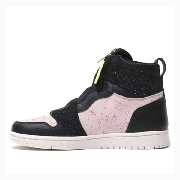 Nike High Zip \'Silt Red\' Basketsko Air Jordan 1 Dame Rosa Svarte | JD-375RM