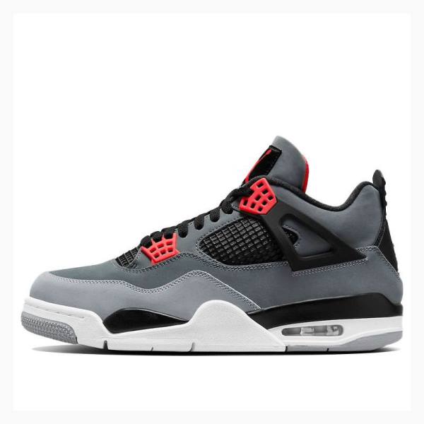 Nike Infrared Basketsko Air Jordan 4 Herre Grå Rød | JD-705XT