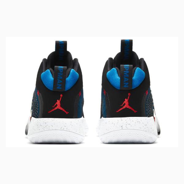 Nike Jumpman 2021 PF Blue Black Basketsko Air Jordan Herre Svarte Blå Rød | JD-489JY