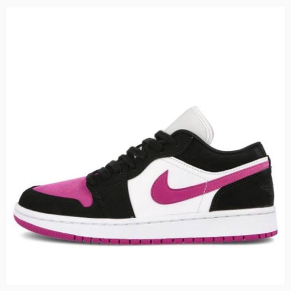 Nike Low Cactus Flower Joggesko Air Jordan 1 Dame Svarte Lilla | JD-623PG