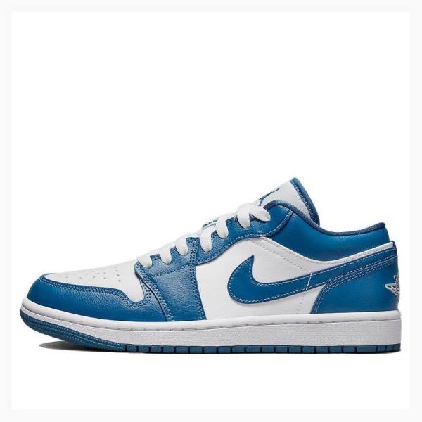 Nike Low Marina Blue Joggesko Air Jordan 1 Dame Blå | JD-951WF