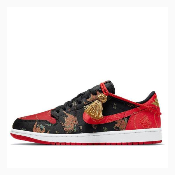 Nike Low OG Chinese New Year Joggesko Air Jordan 1 Herre Svarte Hvite Rød | JD-027ZF