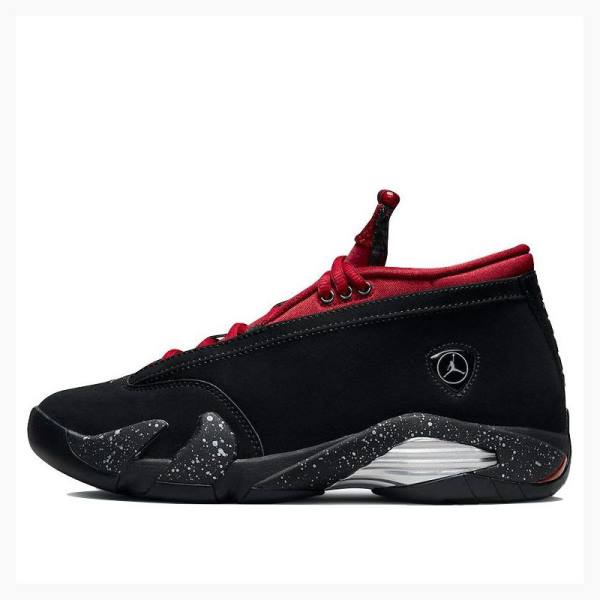 Nike Low Red Lipstick Joggesko Air Jordan 14 Dame Svarte Rød | JD-846BW