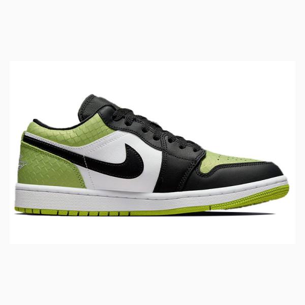 Nike Low Snakeskin Vivid Joggesko Air Jordan 1 Dame Svarte Grønn | JD-804ND