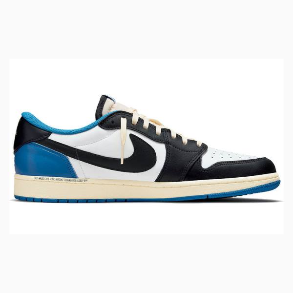 Nike Low Travis Scott x Fragment Joggesko Air Jordan 1 Herre Blå Svarte | JD-759QY