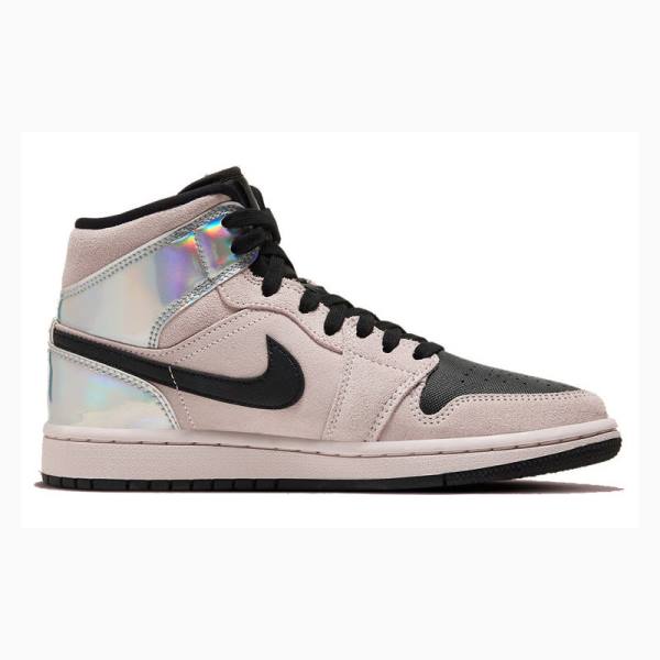 Nike Mid Iridescent Basketsko Air Jordan 1 Dame Rosa Svarte | JD-512EL