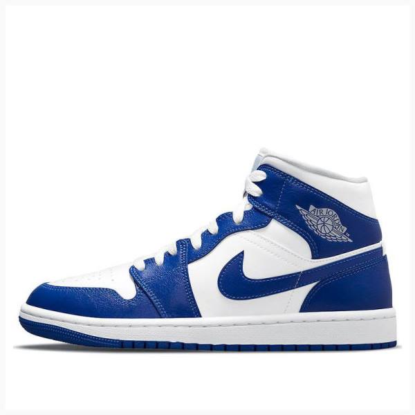 Nike Mid Kentucky Basketsko Air Jordan 1 Dame Blå | JD-054TS