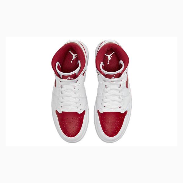 Nike Mid Reverse Chicago Basketsko Air Jordan 1 Dame Hvite Rød | JD-236AL