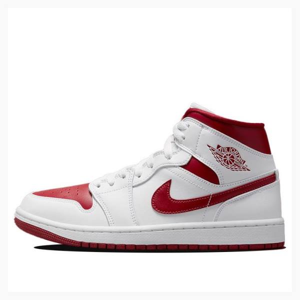 Nike Mid Reverse Chicago Basketsko Air Jordan 1 Dame Hvite Rød | JD-236AL