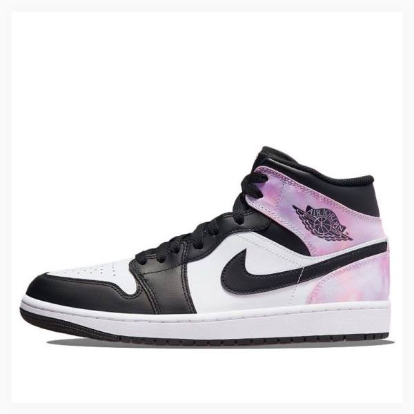 Nike Mid SE Amethyst Wave Basketsko Air Jordan 1 Herre Hvite Svarte Rosa | JD-265JS