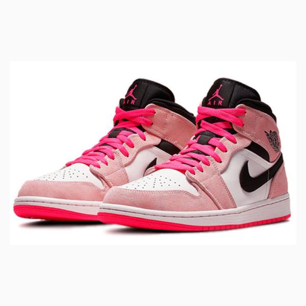 Nike Mid SE Crimson Tint Hyper Basketsko Air Jordan 1 Herre Rosa | JD-301UX