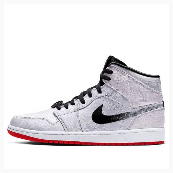 Nike Mid SE FRLS GC Fearless - CLOT Basketsko Air Jordan 1 Herre Sølv Rød Svarte | JD-567LQ