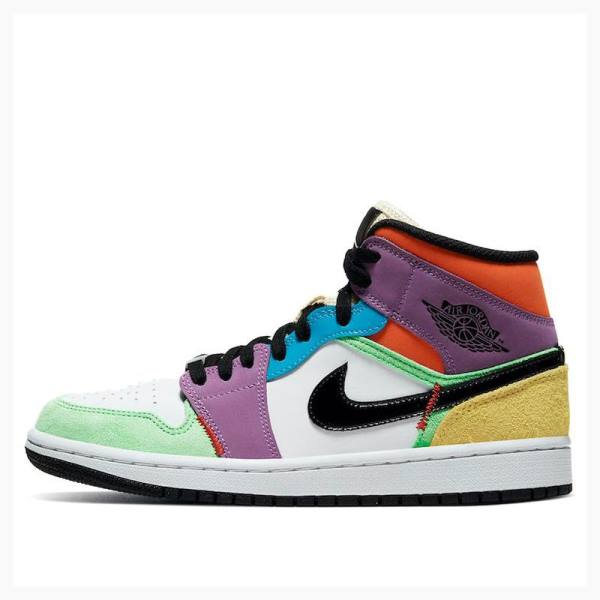 Nike Mid SE Lightbulb Basketsko Air Jordan 1 Dame Multicolor | JD-253DI