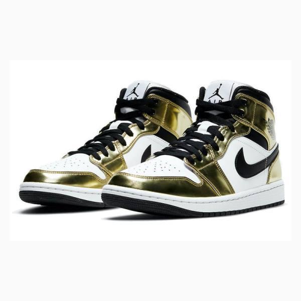 Nike Mid SE 'Metallic Gold' Basketsko Air Jordan 1 Herre Gull Svarte | JD-314VQ