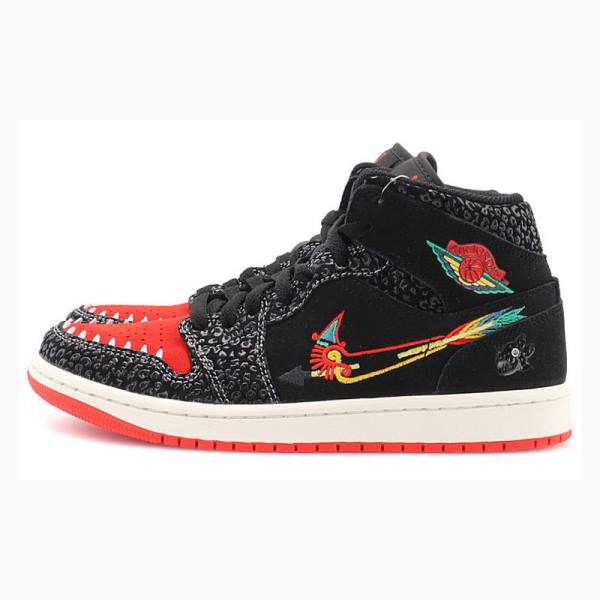 Nike Mid SE Siempre Familia Basketsko Air Jordan 1 Herre Svarte Rød | JD-291SM