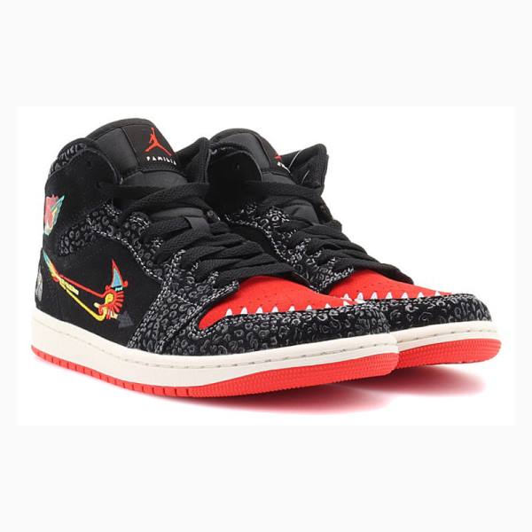 Nike Mid SE Siempre Familia Basketsko Air Jordan 1 Herre Svarte Rød | JD-291SM