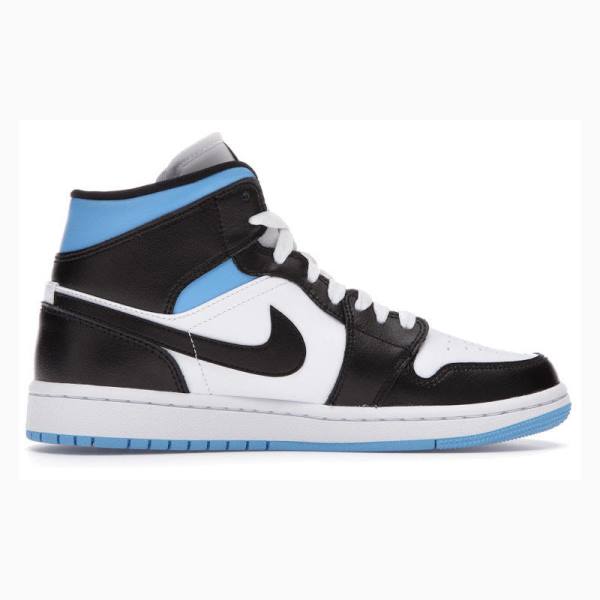 Nike Mid University Basketsko Air Jordan 1 Dame Blå Svarte | JD-217KE