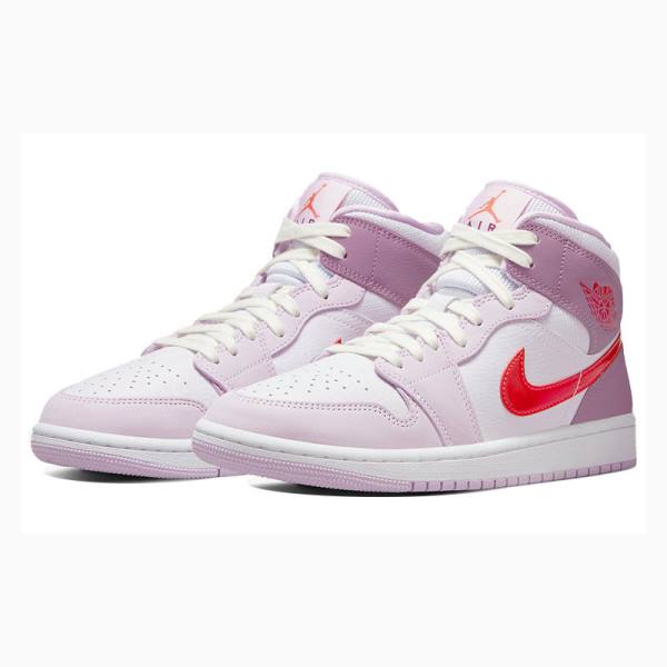 Nike Mid Valentines Day Basketsko Air Jordan 1 Dame Rød Lilla | JD-578TF