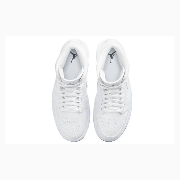 Nike Mid 'White Snakeskin'(W) Basketsko Air Jordan 1 Dame Hvite | JD-174GL