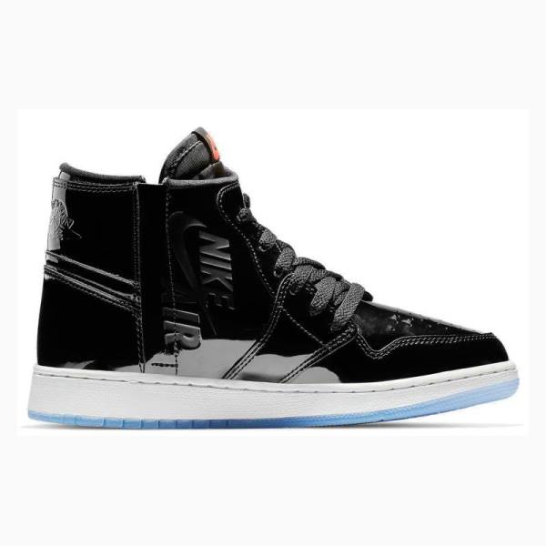 Nike Rebel XX 'Black Patent' Basketsko Air Jordan 1 Dame Svarte | JD-812TG