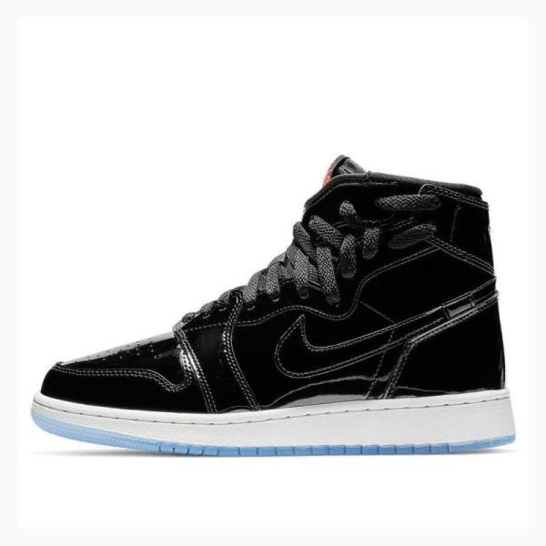 Nike Rebel XX \'Black Patent\' Basketsko Air Jordan 1 Dame Svarte | JD-812TG