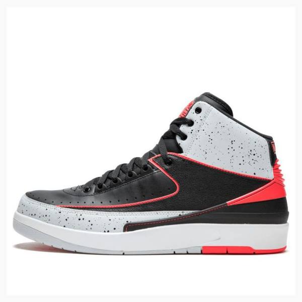 Nike Retro Black Infrared Basketsko Air Jordan 2 Herre Hvite Svarte Rød | JD-362VJ