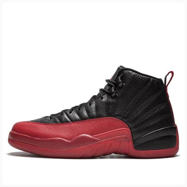 Nike Retro Flu Game Basketsko Air Jordan 12 Herre Svarte Rød | JD-230ZT